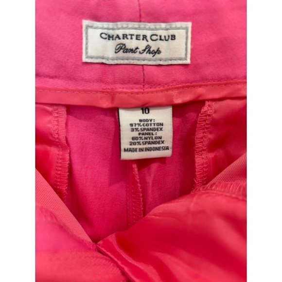 Charter Club Pant Shop Pink Bermuda Stretch Shorts Size 10 - Picture 3 of 4
